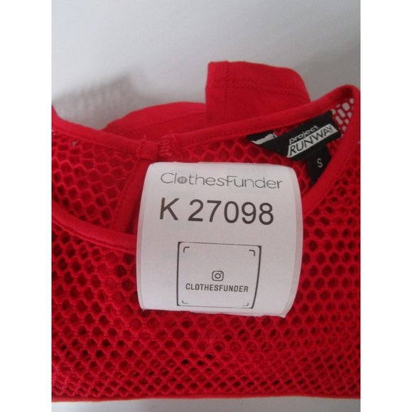 Project Runway Dress Small Shift Pullover Mesh Ruffle Cocktails Party* - Picture 12 of 12